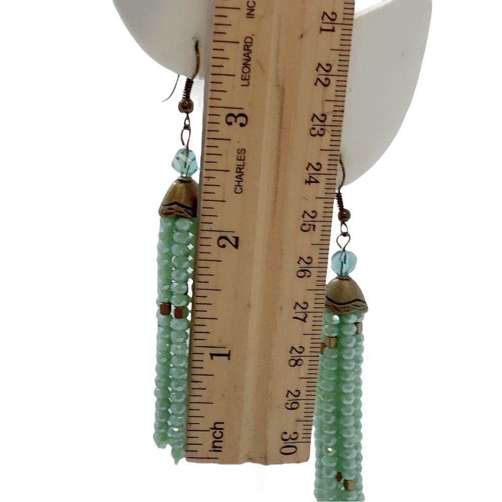 Boho Bohemian Beaded Tassel Drop Hook Retro Earri… - image 5